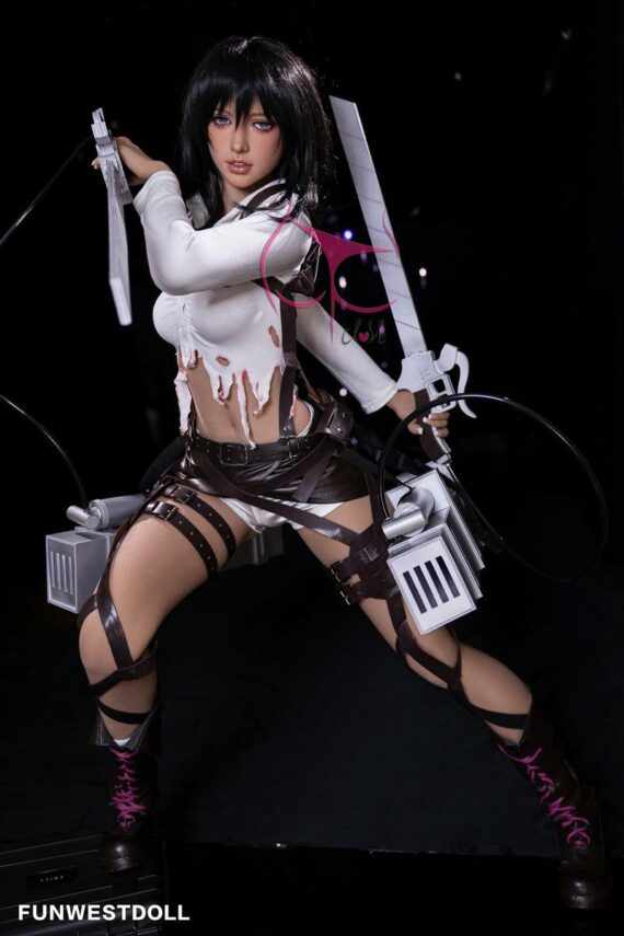Mikasa Ackerman - Black Hair Anime Attack on Titan Sex Doll - 159cm/5ft2