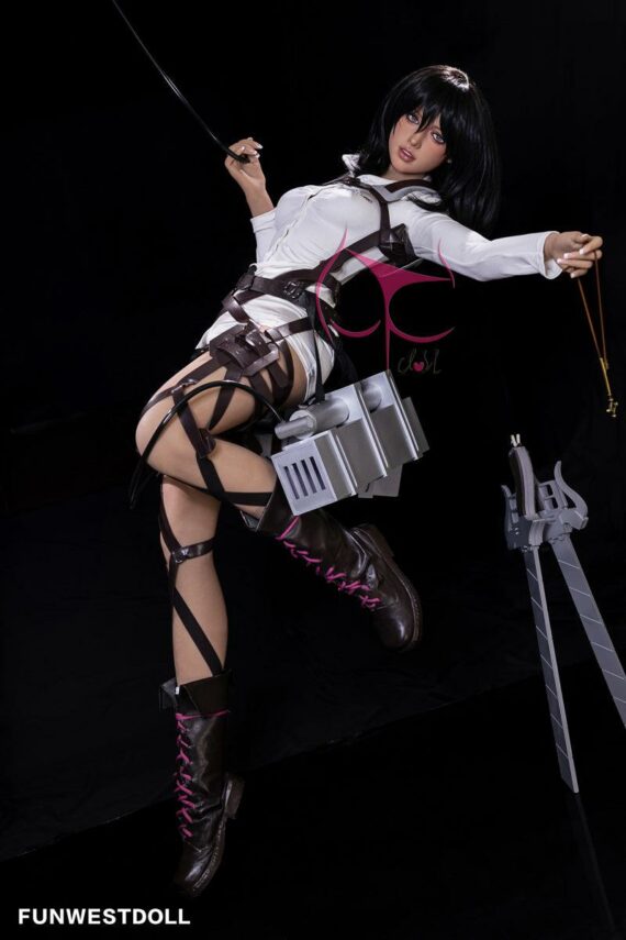Mikasa Ackerman - Black Hair Anime Attack on Titan Sex Doll - 159cm/5ft2