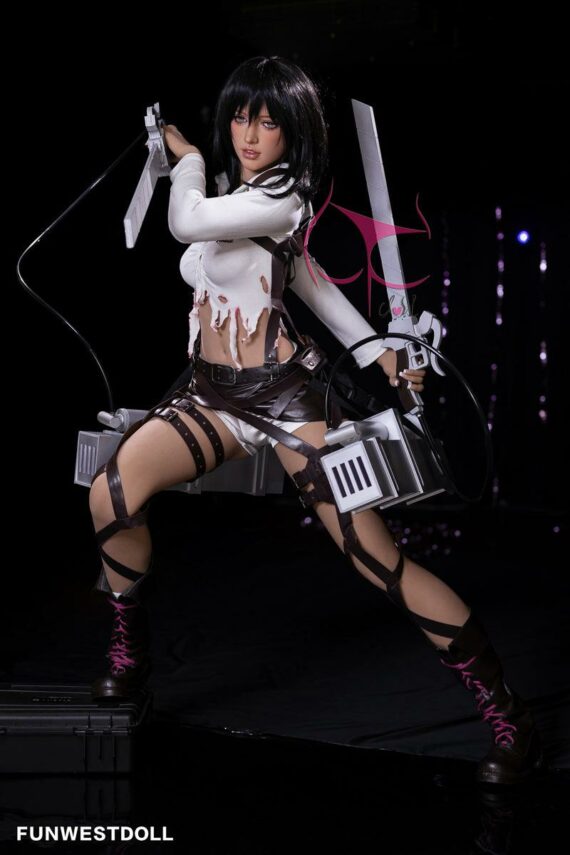 Mikasa Ackerman - Black Hair Anime Attack on Titan Sex Doll - 159cm/5ft2