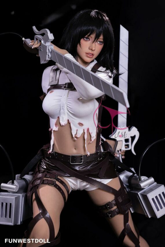 Mikasa Ackerman - Black Hair Anime Attack on Titan Sex Doll - 159cm/5ft2