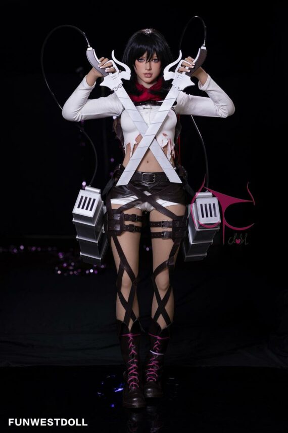 Mikasa Ackerman - Black Hair Anime Attack on Titan Sex Doll - 159cm/5ft2