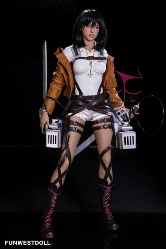 Mikasa Ackerman - Black Hair Anime Attack on Titan Sex Doll - 159cm/5ft2