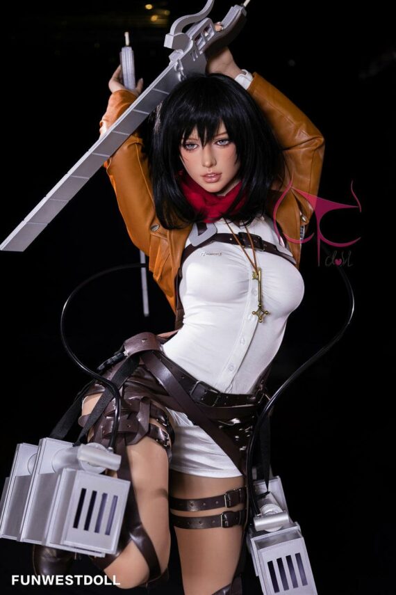 Mikasa Ackerman - Black Hair Anime Attack on Titan Sex Doll - 159cm/5ft2