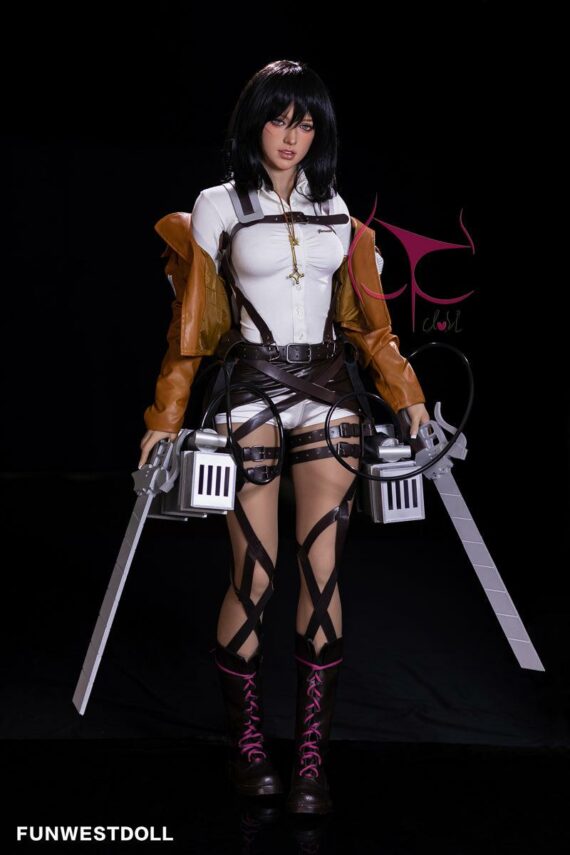 Mikasa Ackerman - Black Hair Anime Attack on Titan Sex Doll - 159cm/5ft2