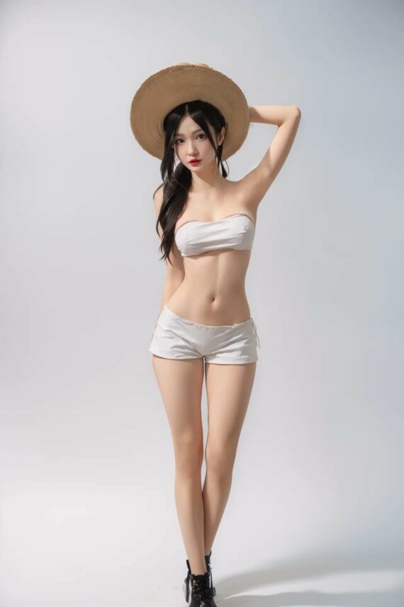 Loretta - Skinny Sex Doll with Straw Hat - 160cm/5ft3