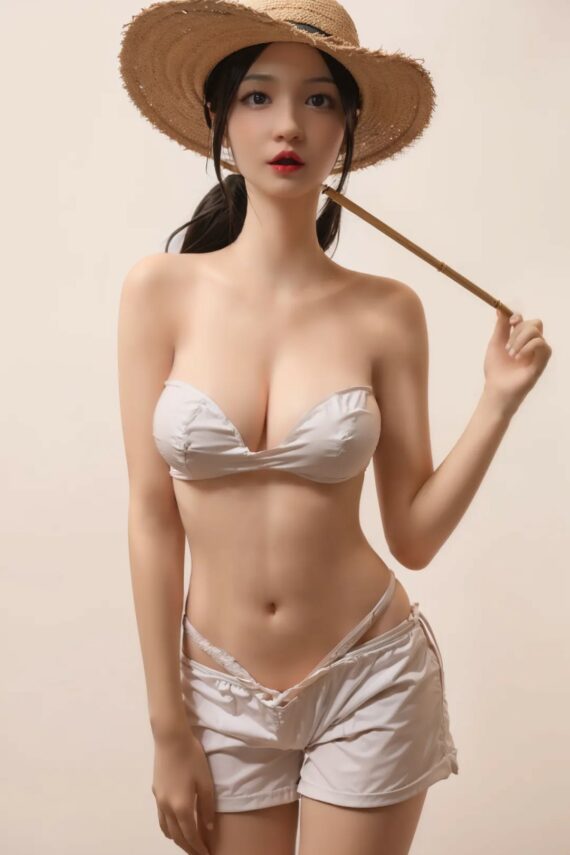 Loretta - Skinny Sex Doll with Straw Hat - 160cm/5ft3
