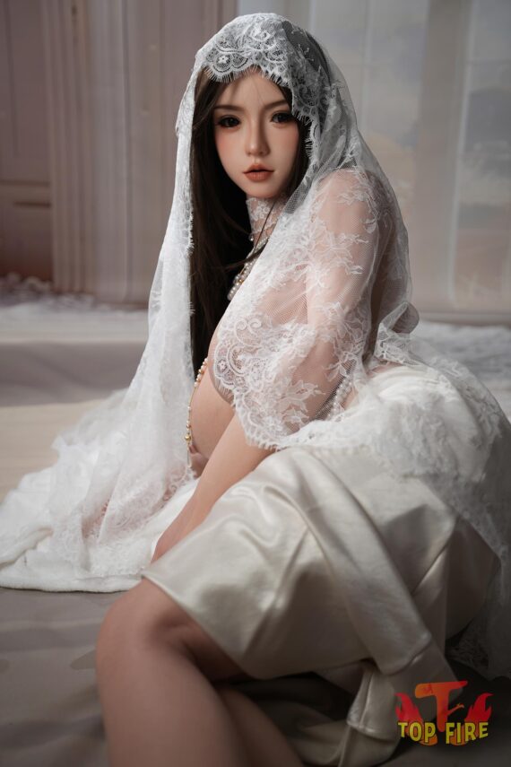 Sims - Realistic Asian Bride Silicone Sex Doll - 164cm/5ft5