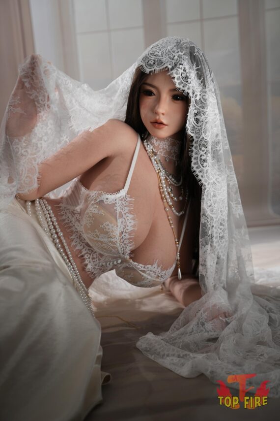 Sims - Realistic Asian Bride Silicone Sex Doll - 164cm/5ft5