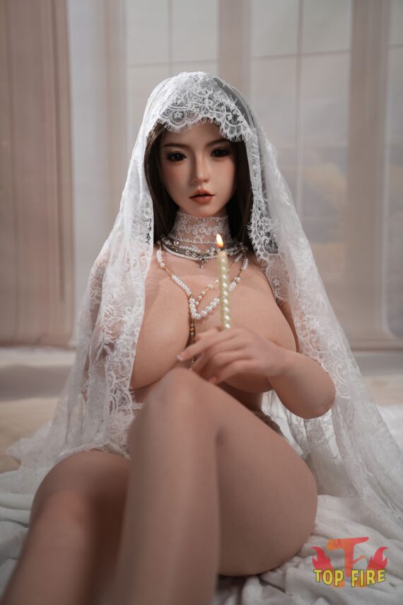 Sims - Realistic Asian Bride Silicone Sex Doll - 164cm/5ft5